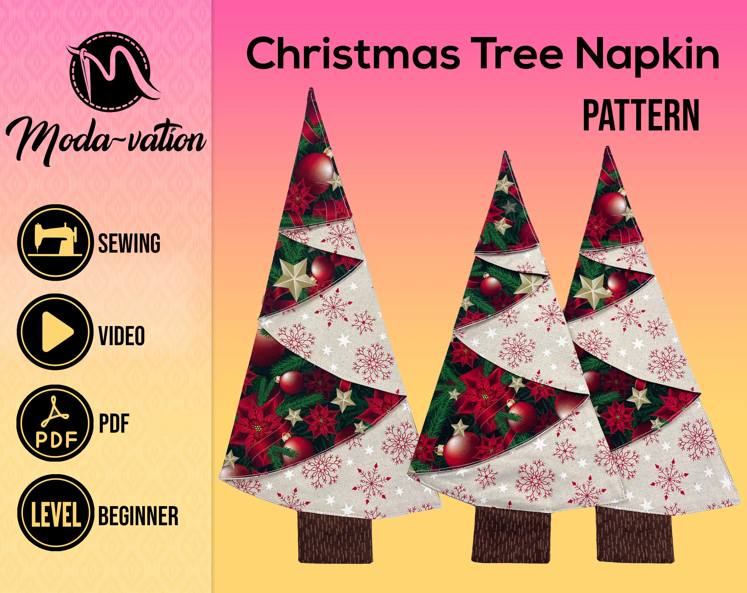 Christmas Tree Napkin Sewing Pattern