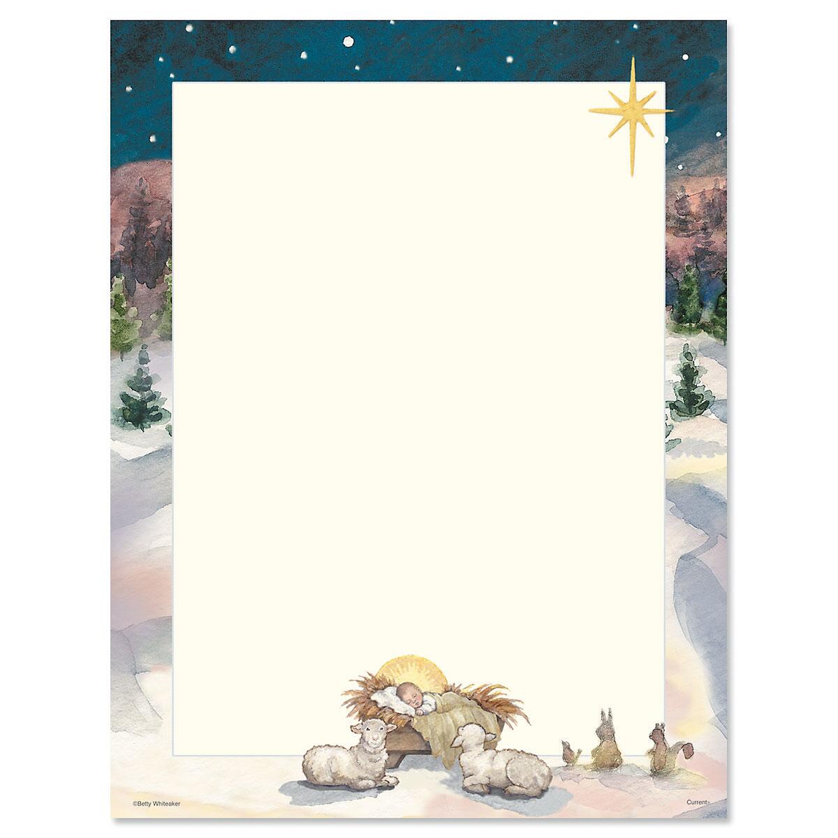 Christmas Tree With Manger Letter Paper 901116