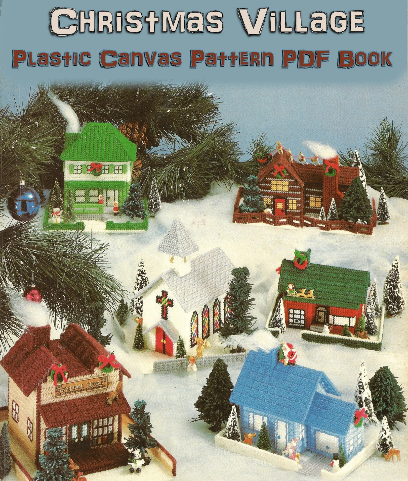 Christmas Village Plastic Canvas