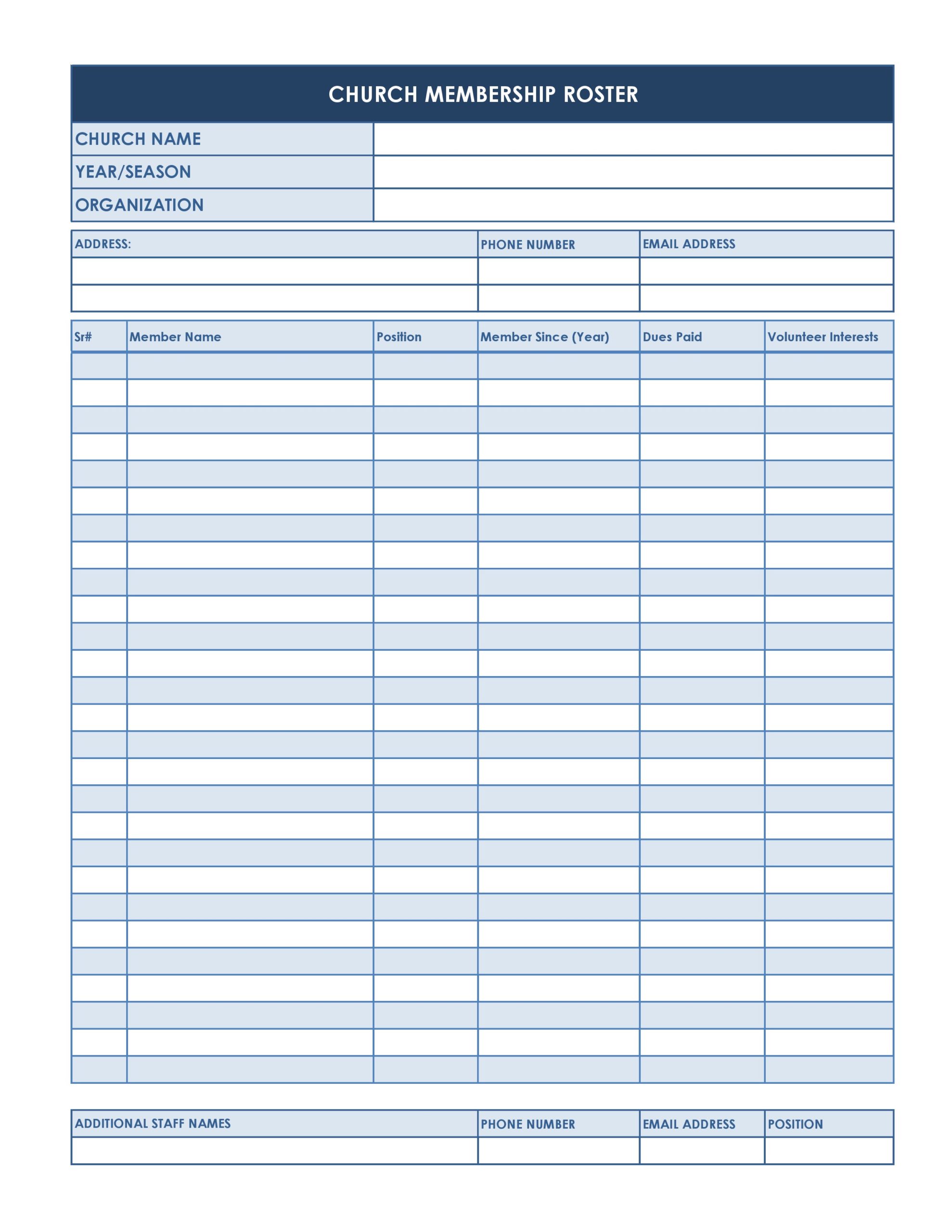 free church directory template for word
