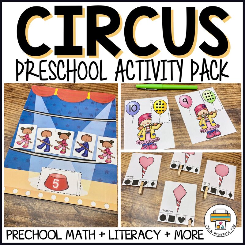 Circus Preschool Activity Pack