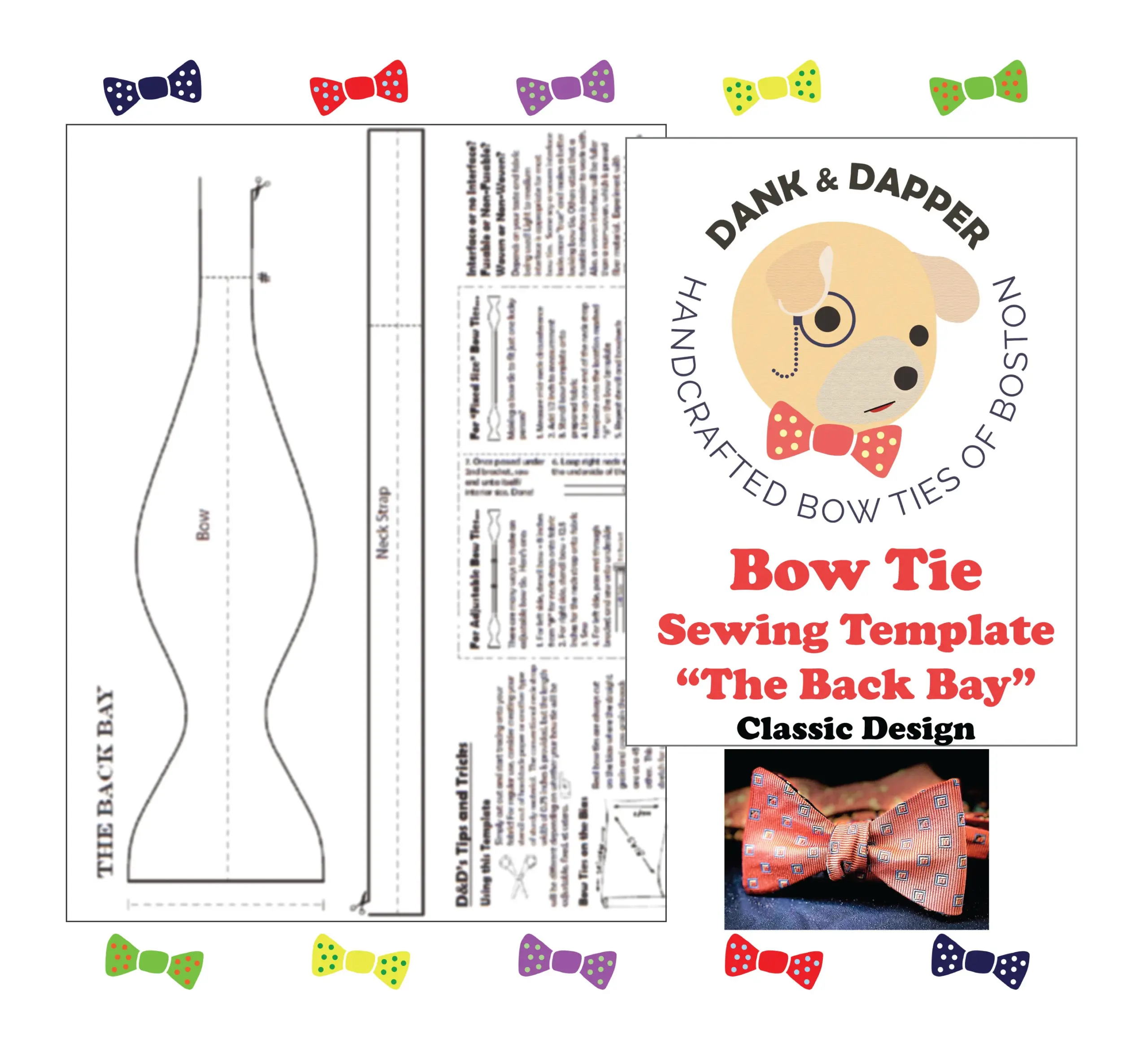 Classic Bow Tie Sewing Template