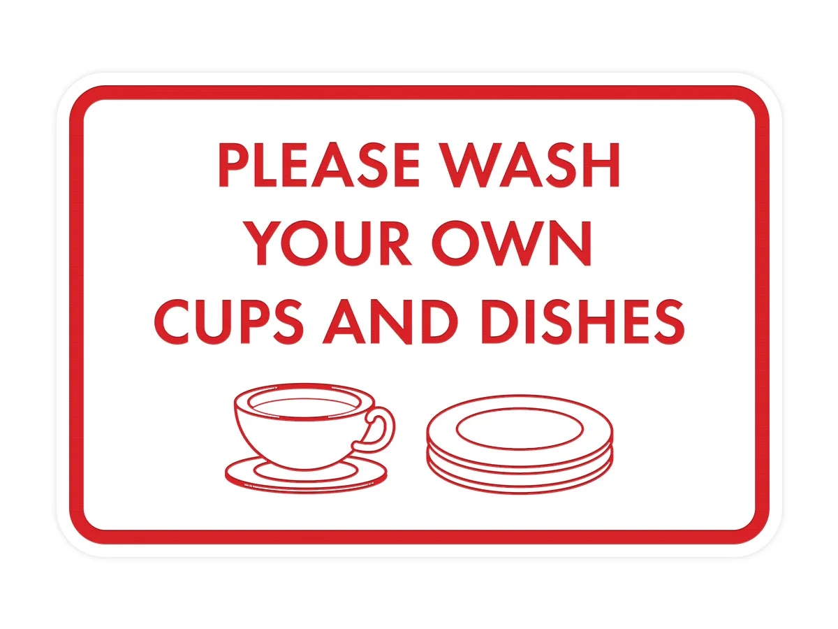 free printable wash your dishes sign