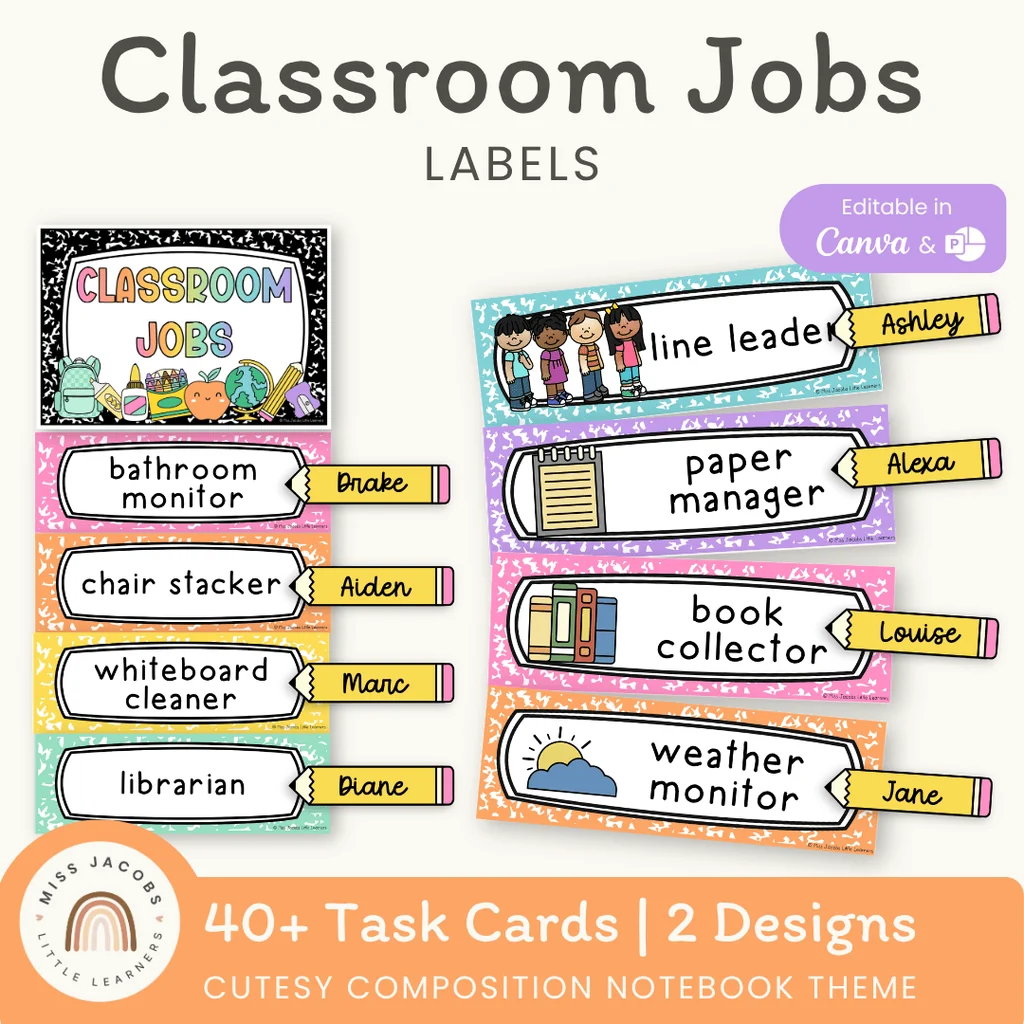classroom jobs printables free
