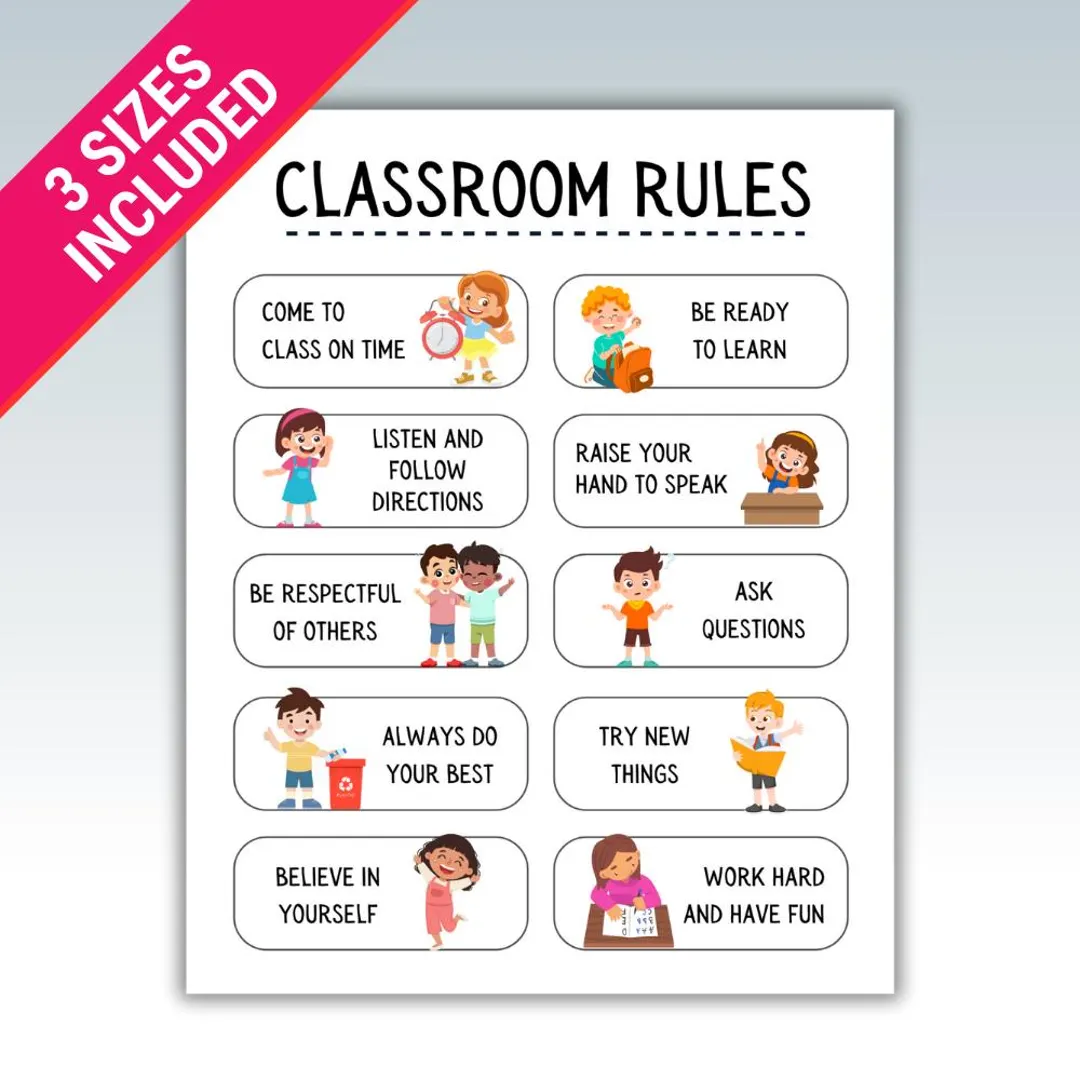 Classroom Rules Poster Printable Art For Classroom Rules Poster Printable Art For