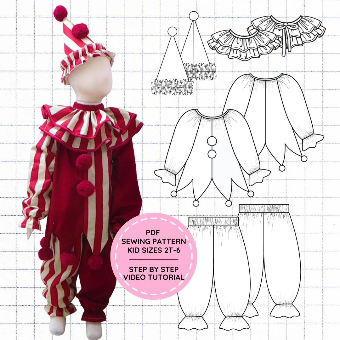 Clown Costume Pdf Sewing Pattern Clown Costume Pdf Sewing Pattern