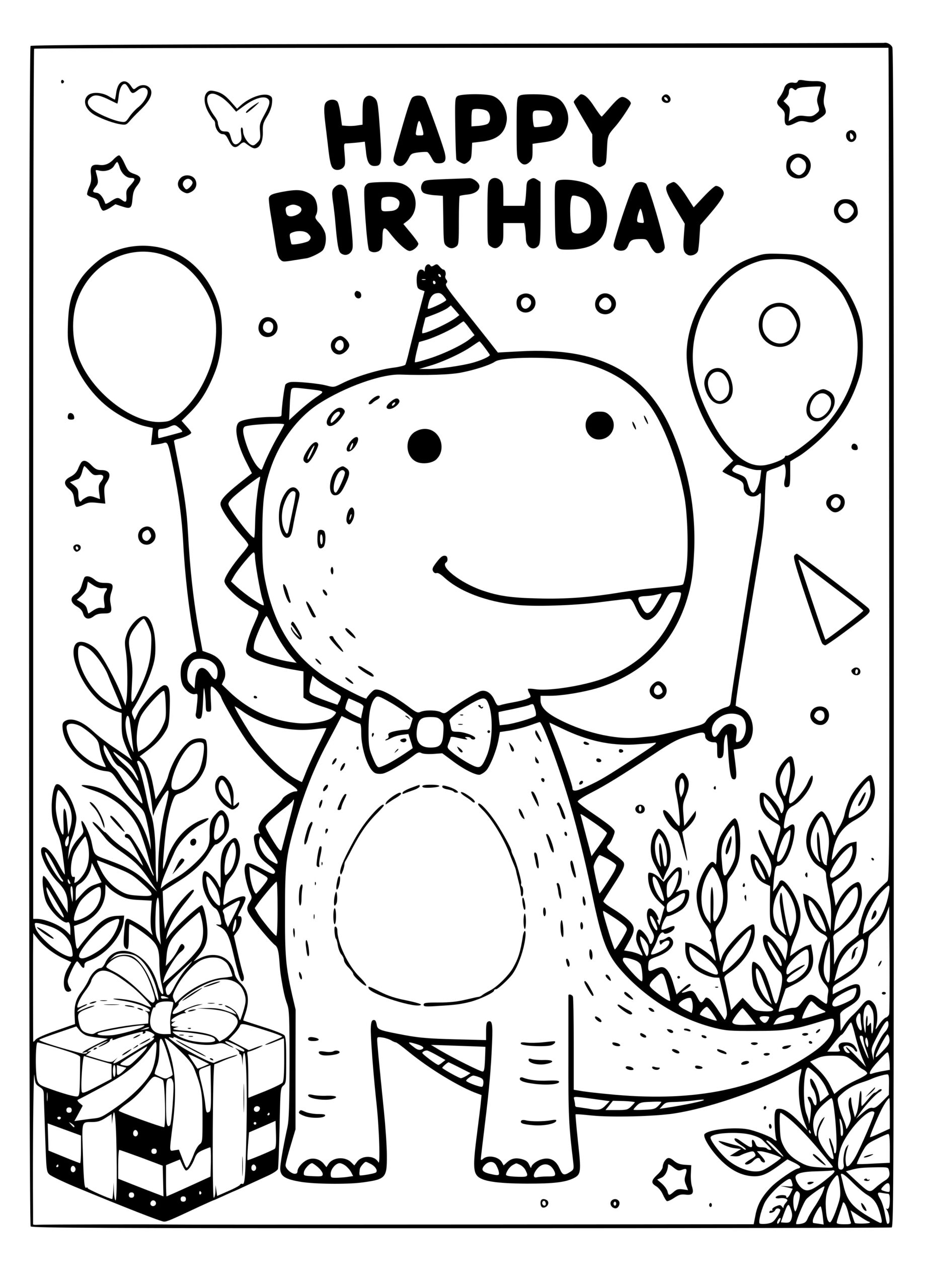 dinosaur birthday card printable free