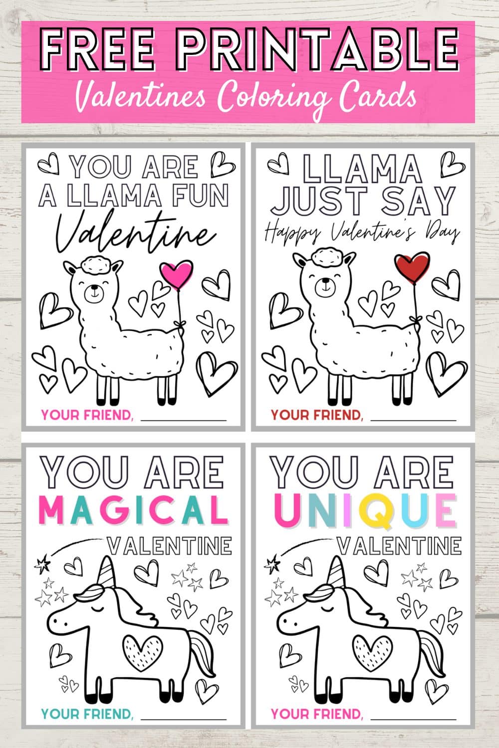 Coloring Valentines Cards Printable