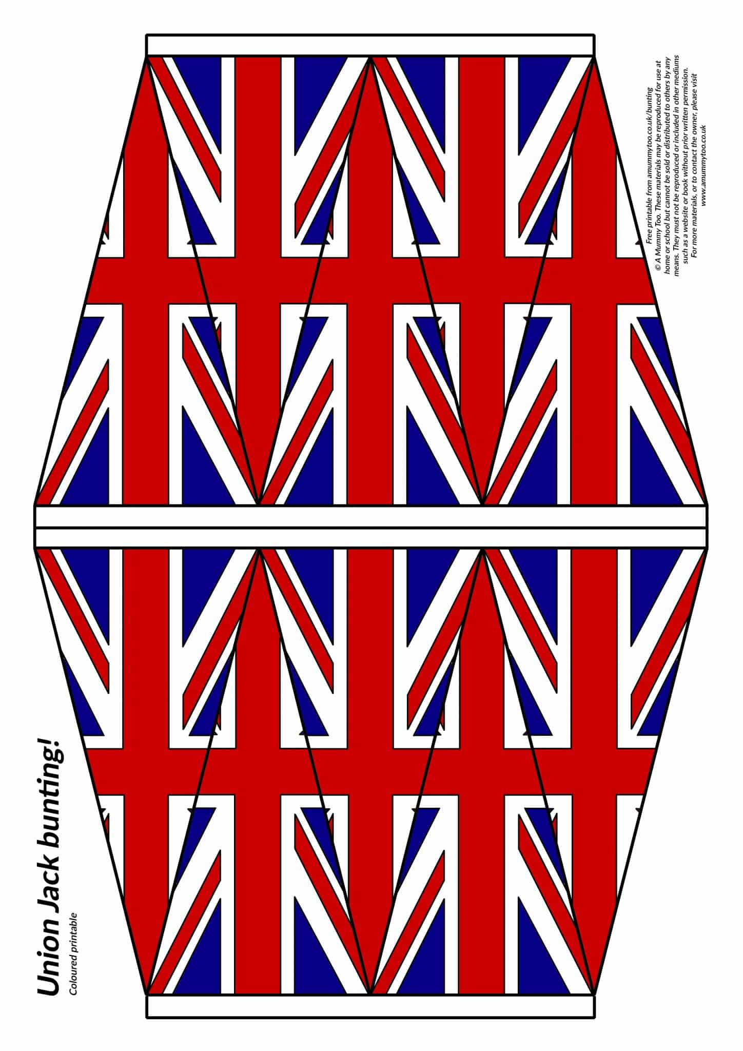 Colour And Cut Out Union Jack Bunting Template