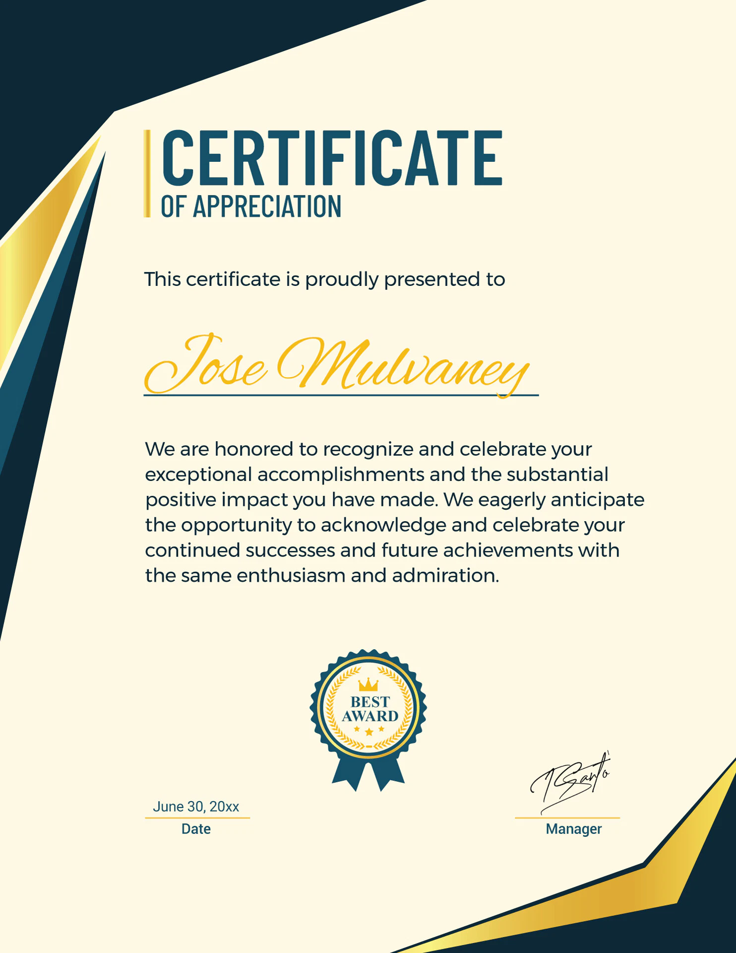 commitment certificate free printable