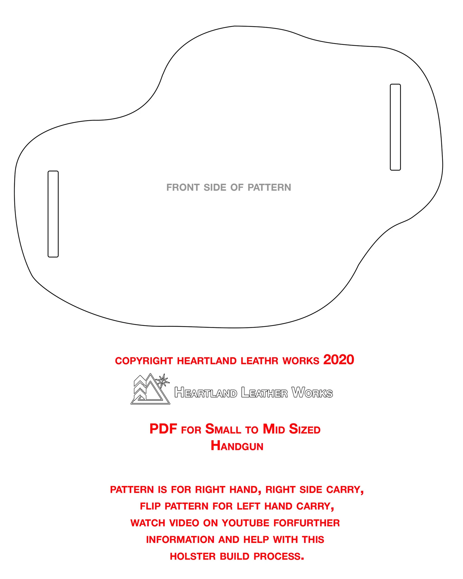 Compact Holster Pattern Pdf Digital Download Compact Holster Pattern Pdf Digital Download