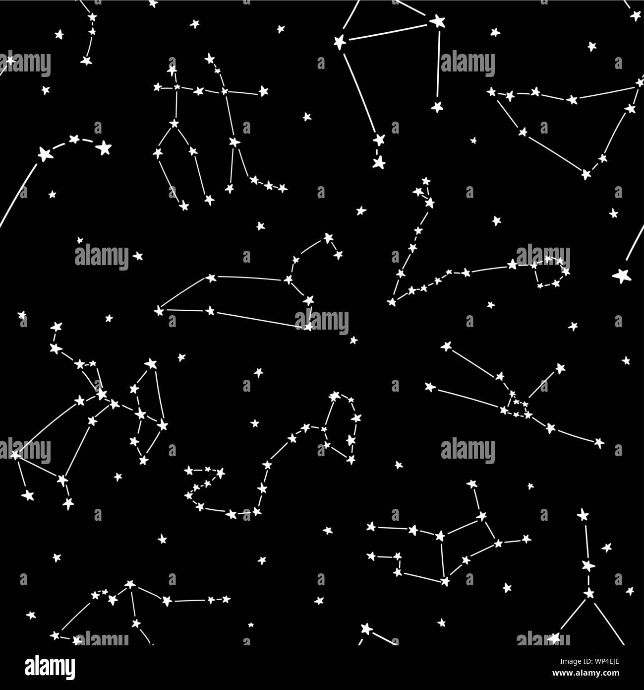 Constellation Stars Seamless Pattern Template For Children Babies Image271777254