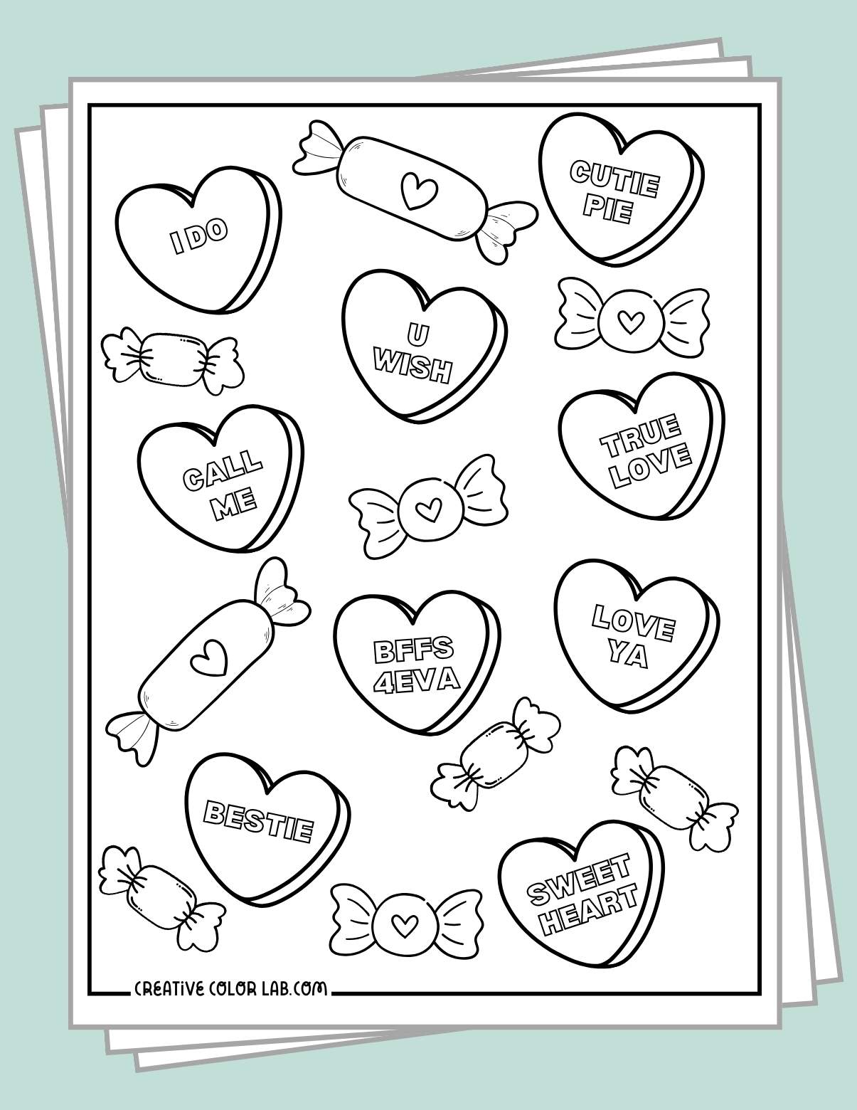 valentine conversation hearts printable