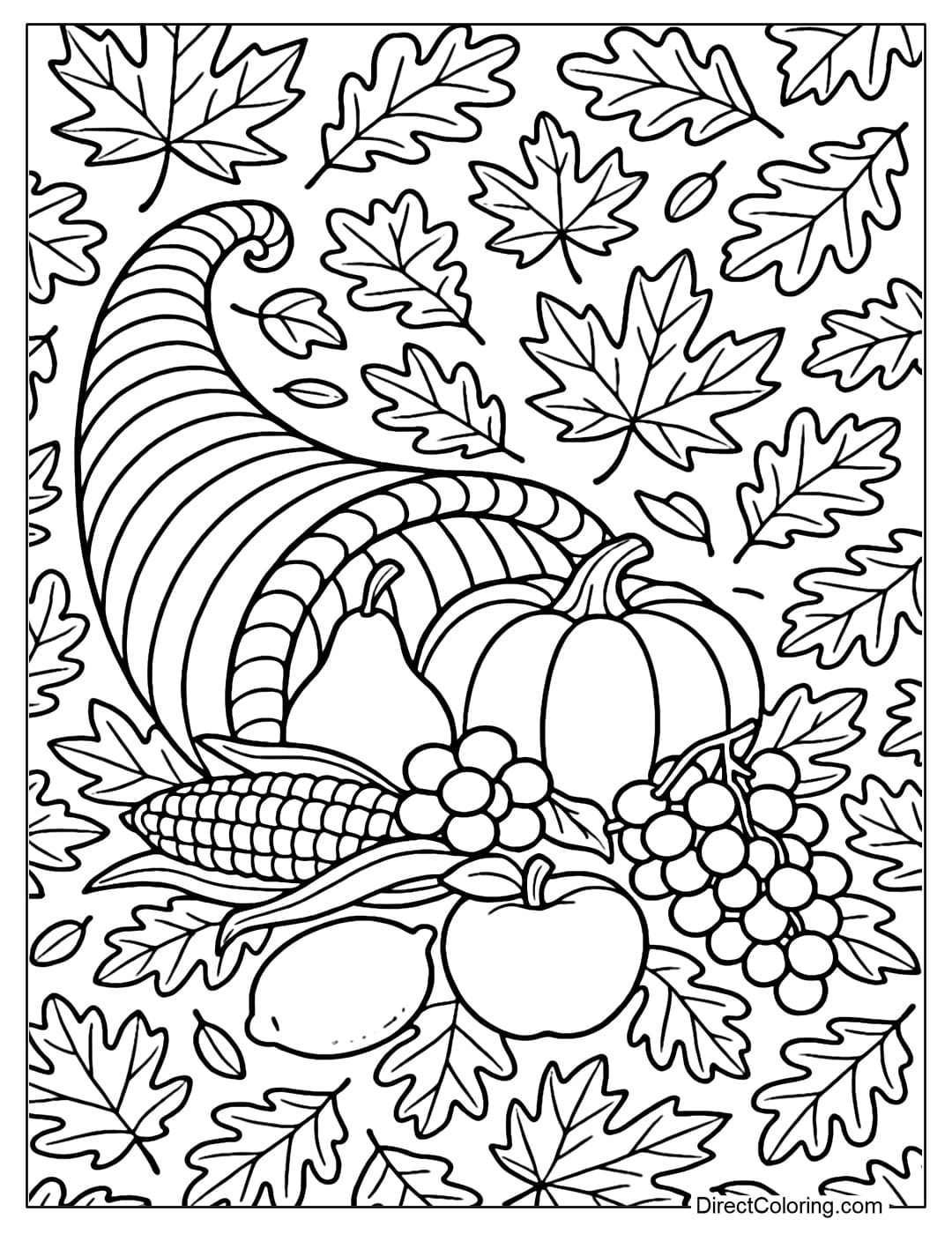 Cornucopia Coloring Pages