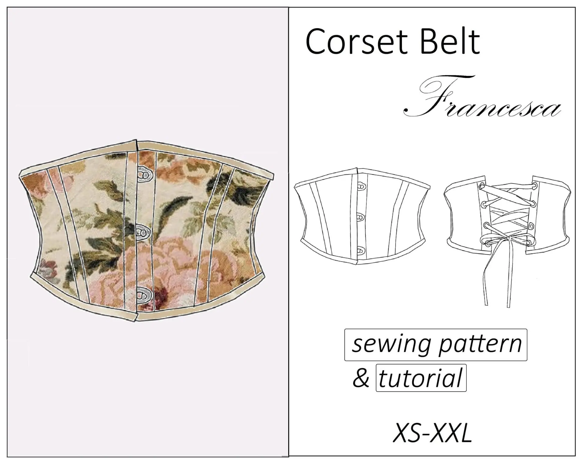 printable underbust corset pattern