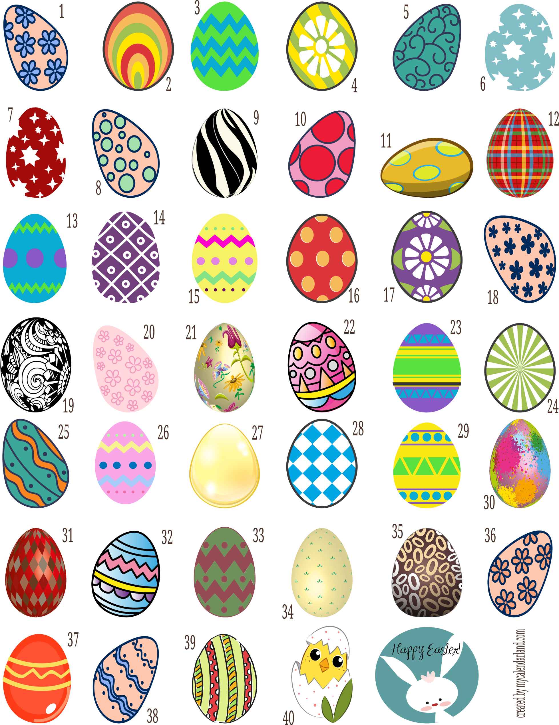 easter countdown printable