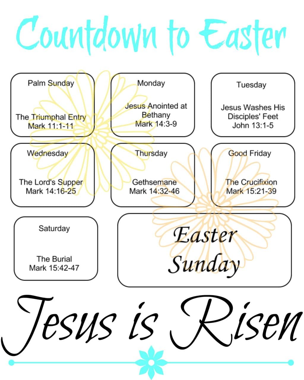 Countdown To Easter Printable