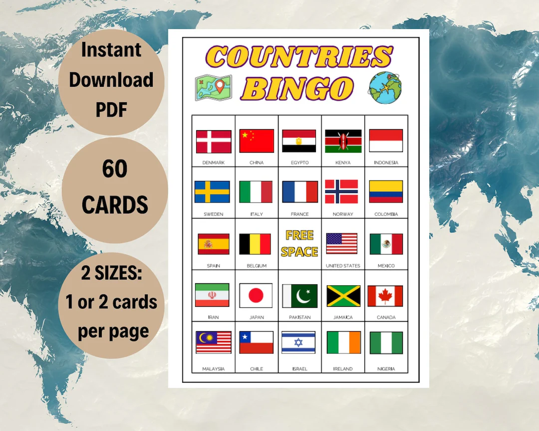 Countries Bingo Game Geography Classroom