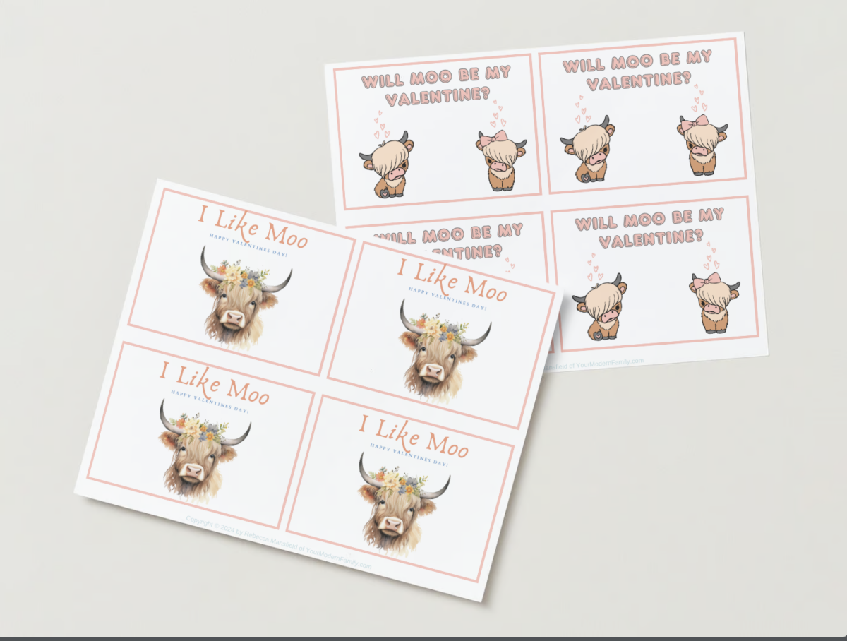 Cow Valentines Day Cards