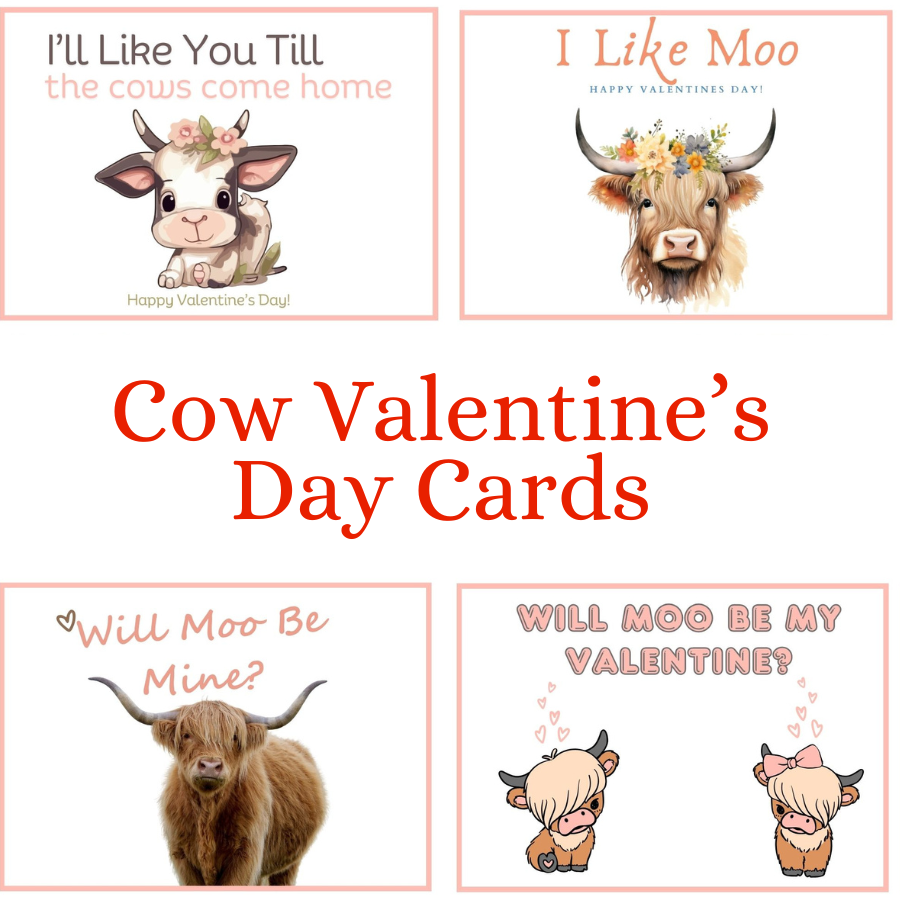 Cow Valentines Day Cards