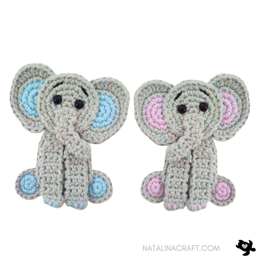 Crochet Applique Elephant