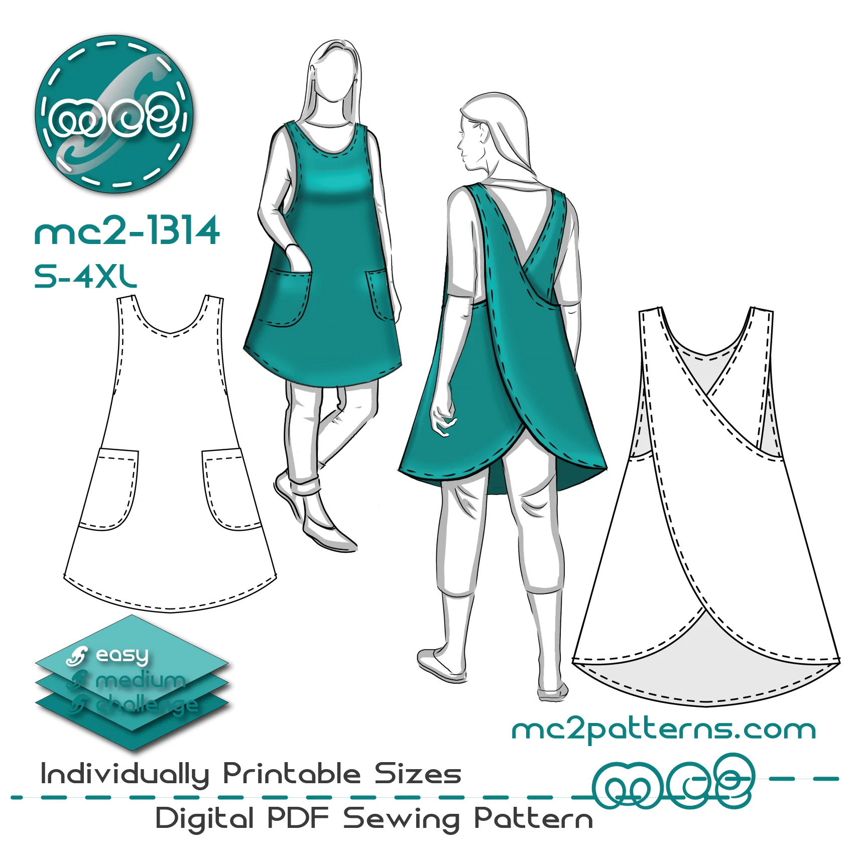 Cross Back Apron A Line No Lining Japanese Style