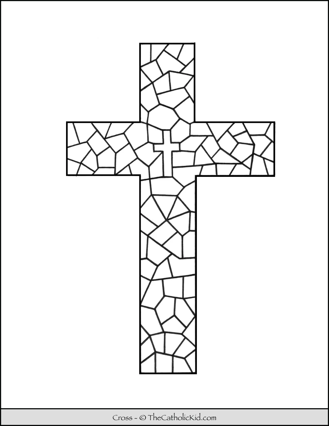 Cross Coloring Page Stained Glass Pattern Cnt Mls