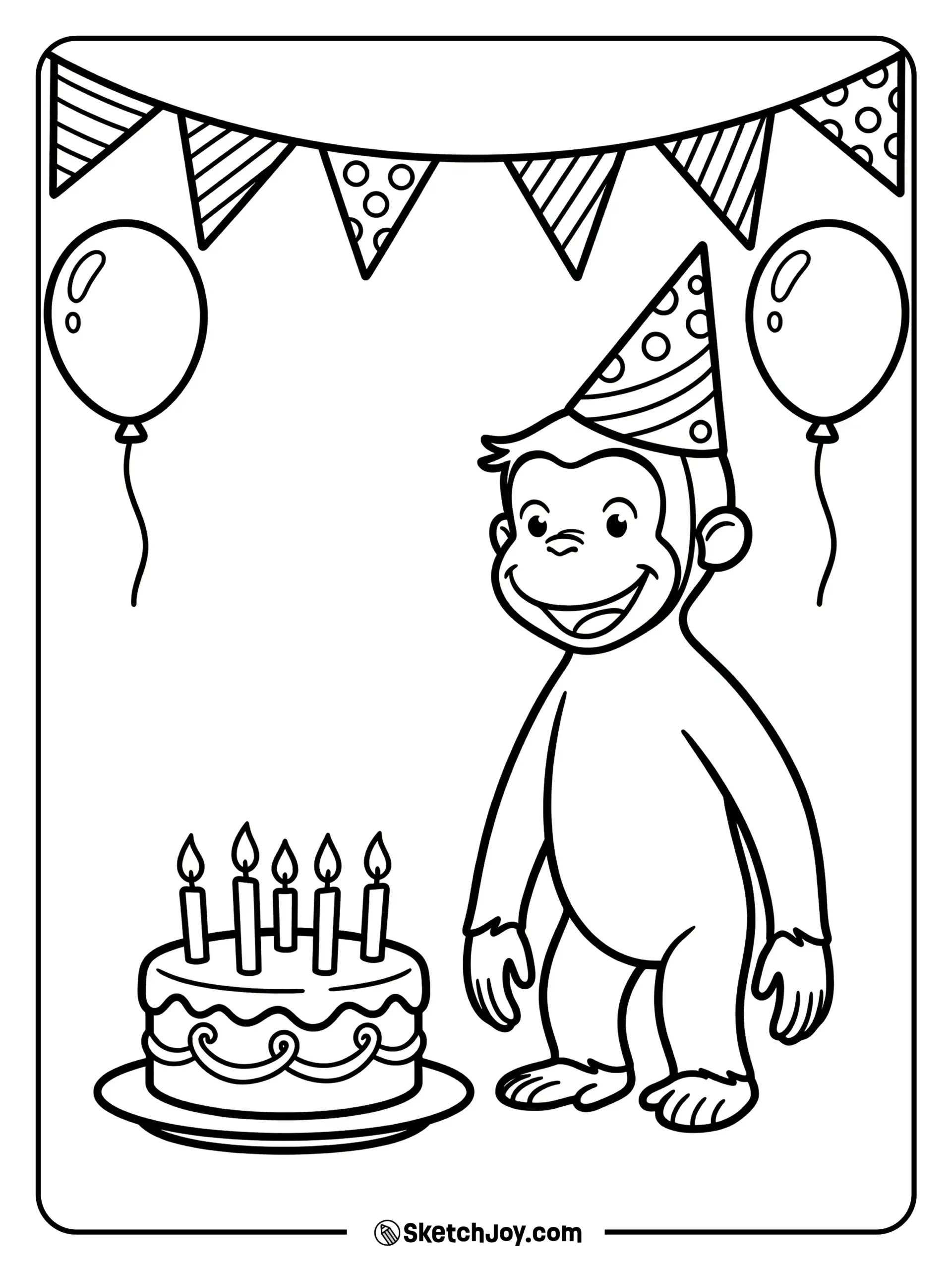 Curious George Coloring Pages