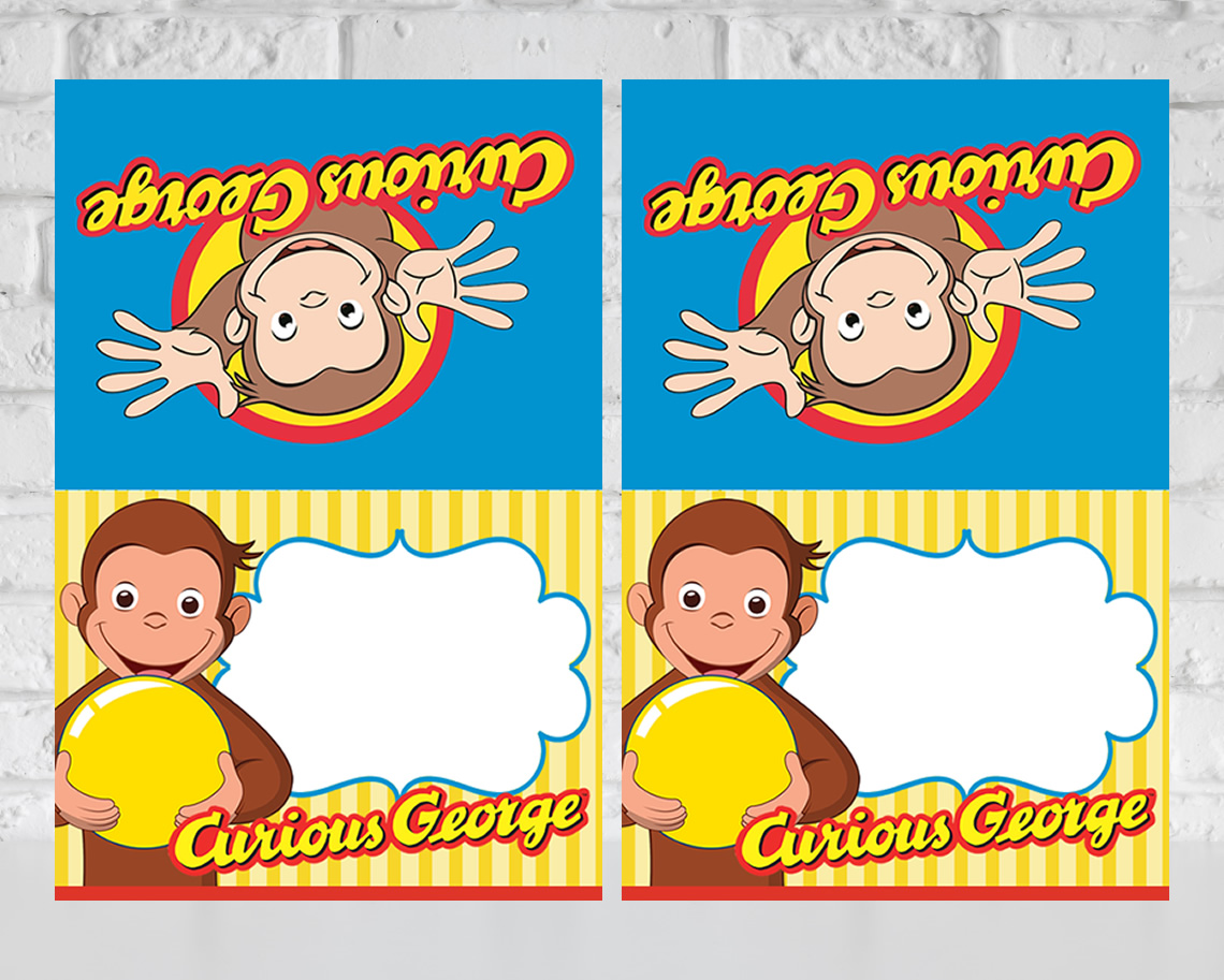 Curious George Food Tent Cards Printable Party Labels For Kids Birthday Instant Download