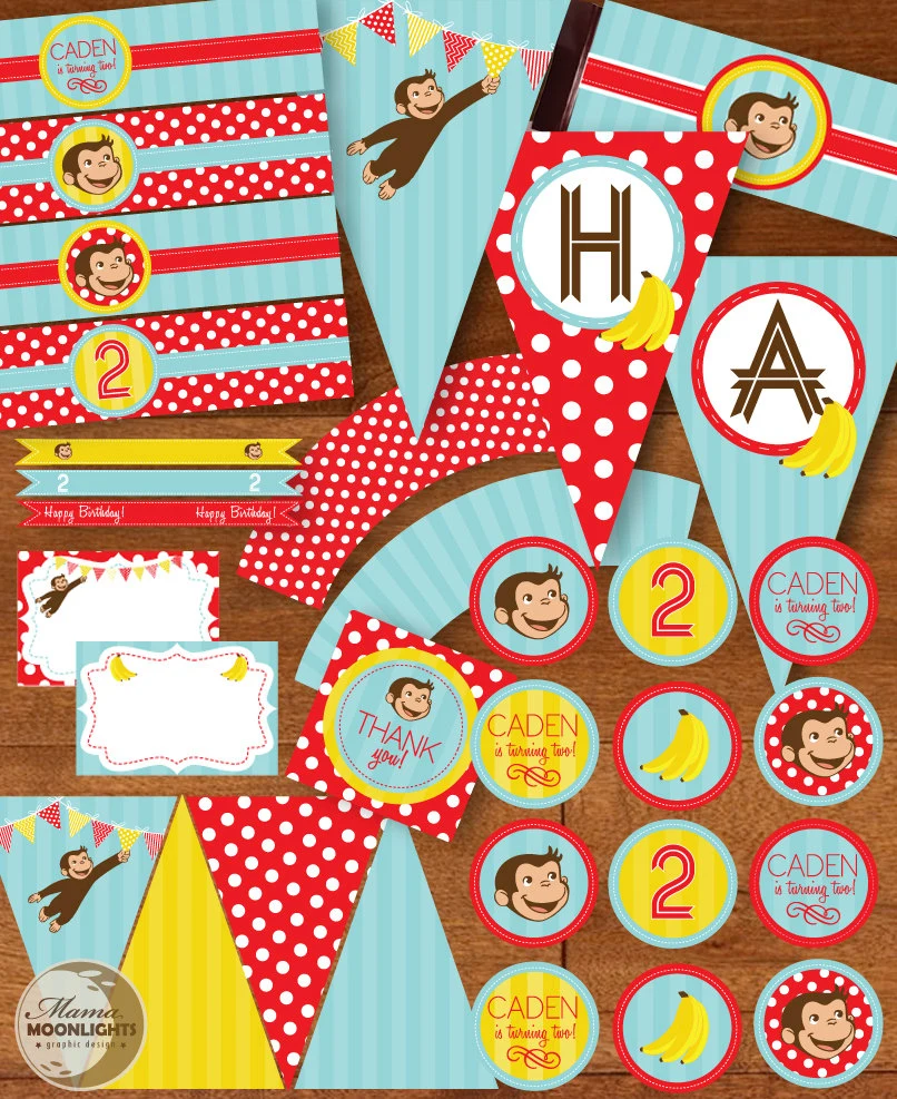 free curious george party printables