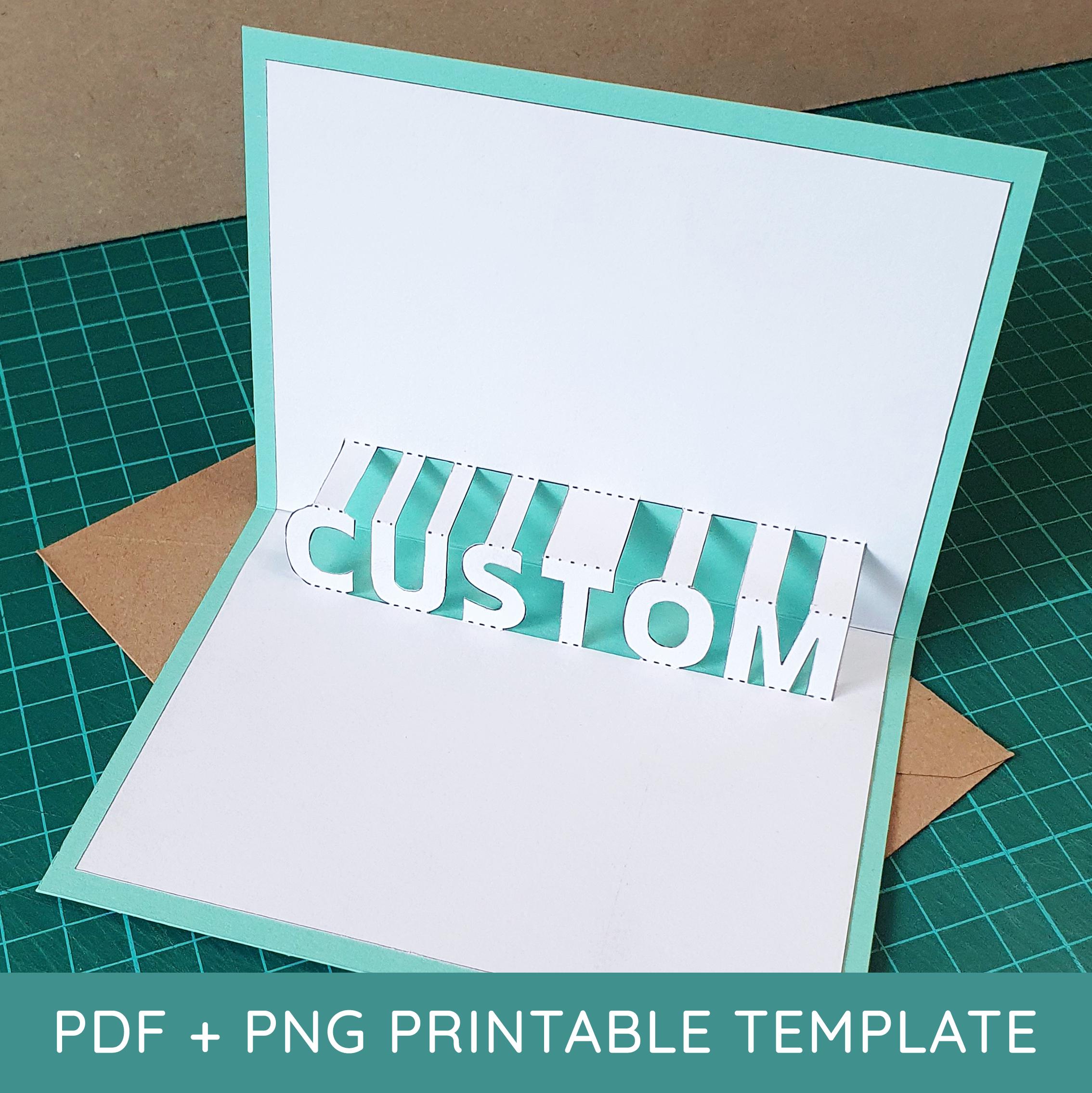 Custom Name Printable Pop Up Card Design