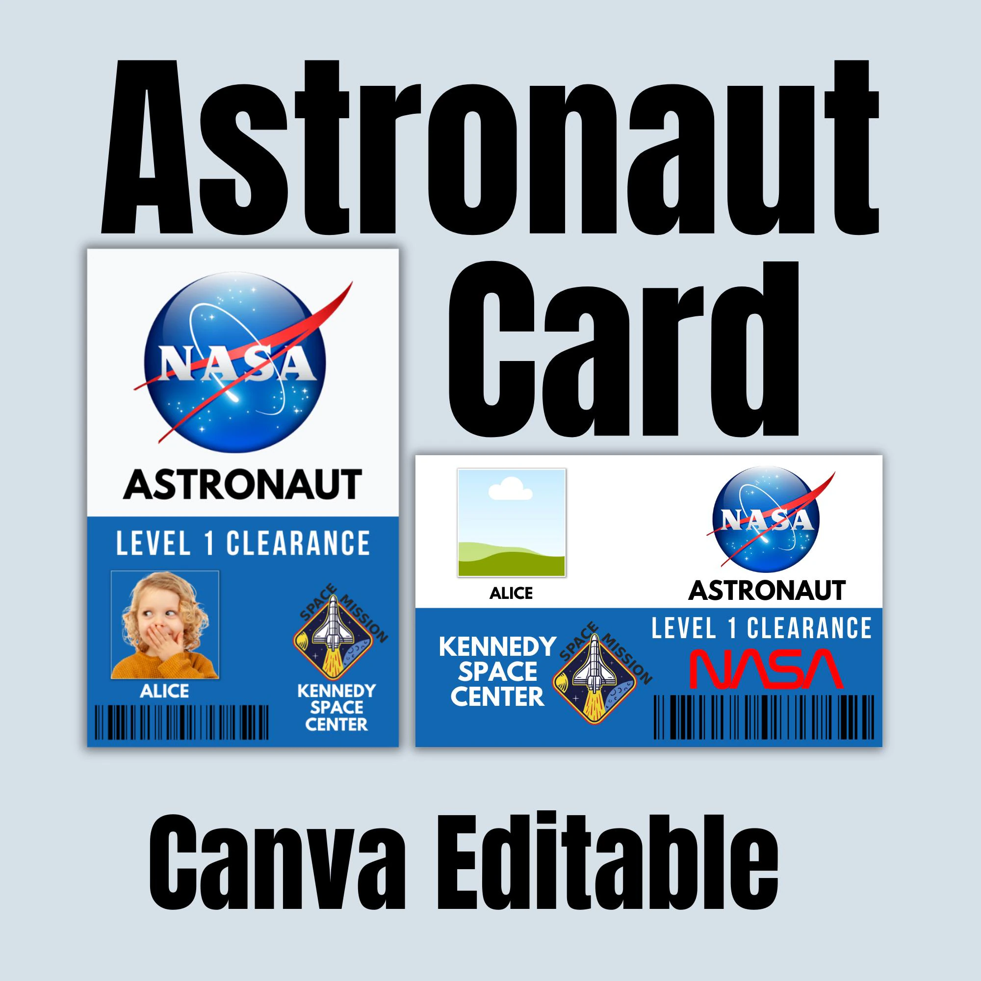 Custom Nasa Astronaut Id Badge Template