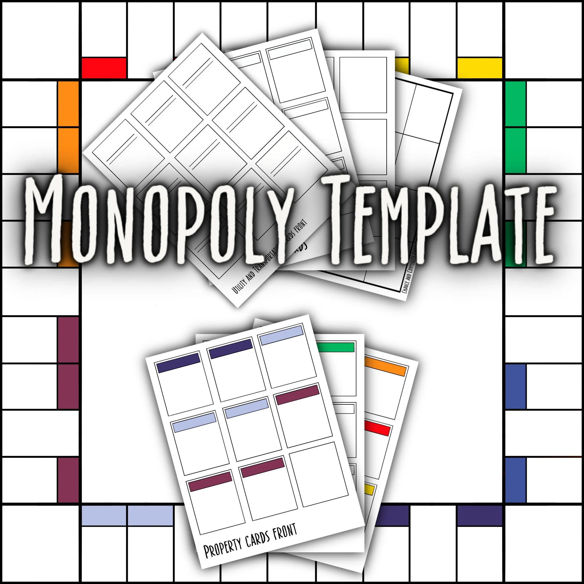 Customizable Monopoly Game Template Diy Customizable Monopoly Game Template Diy