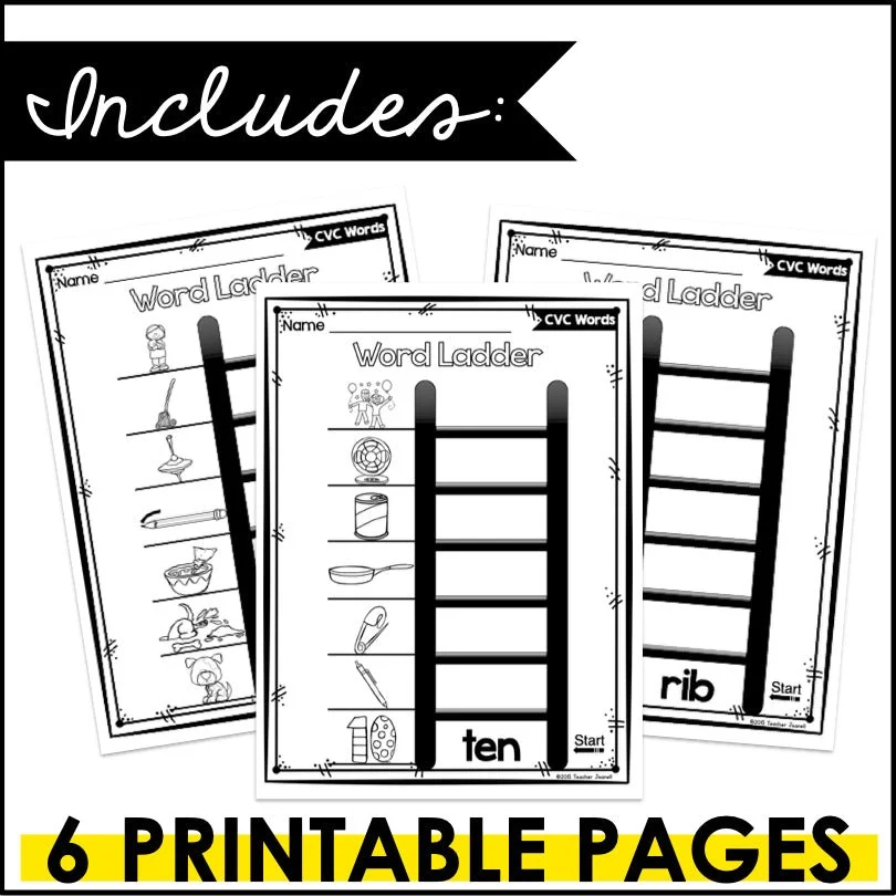 Cvc Word Ladders Printables Phonics Practice