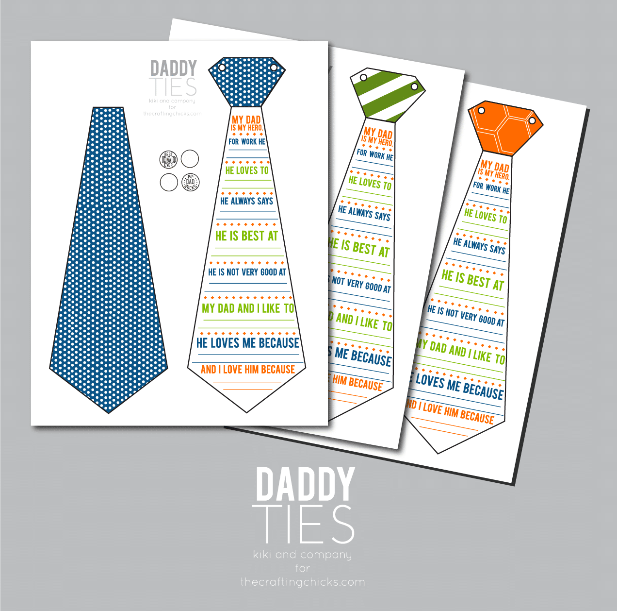 Daddy Ties A Fathers Day Printable Card
