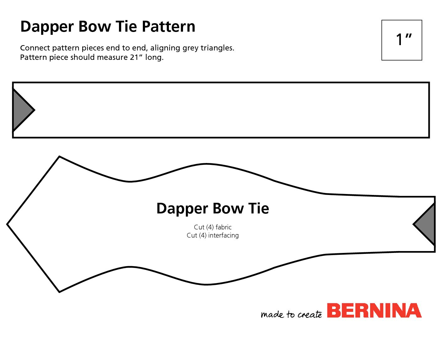 Dapper Bow Tie Pattern Piece