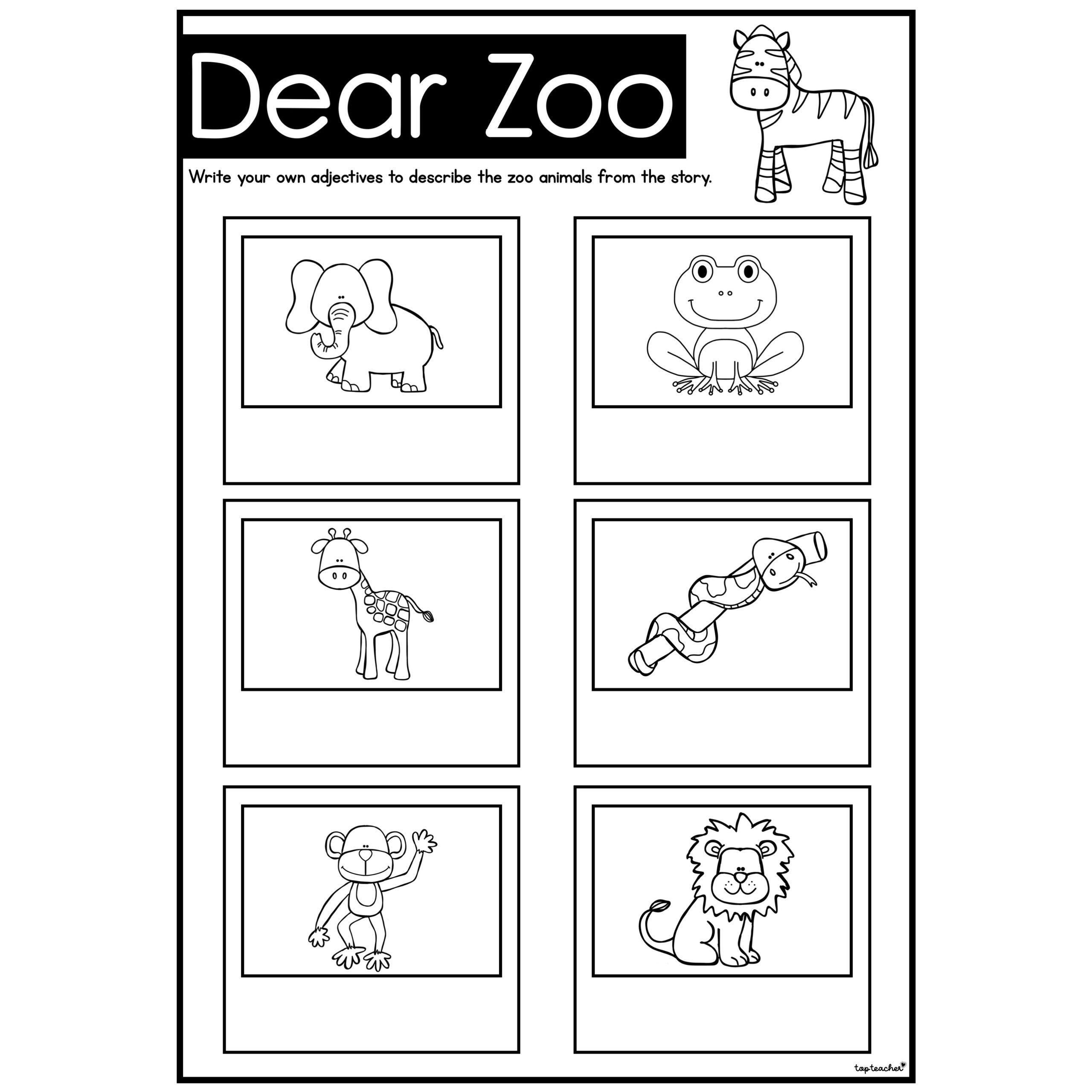 Dear Zoo Adding Adjectives Dear Zoo Adding Adjectives