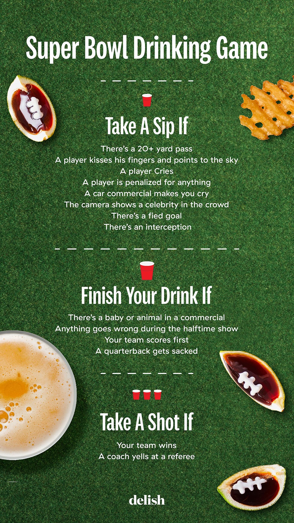 Delish Ultimate Super Bowl Drinking Game