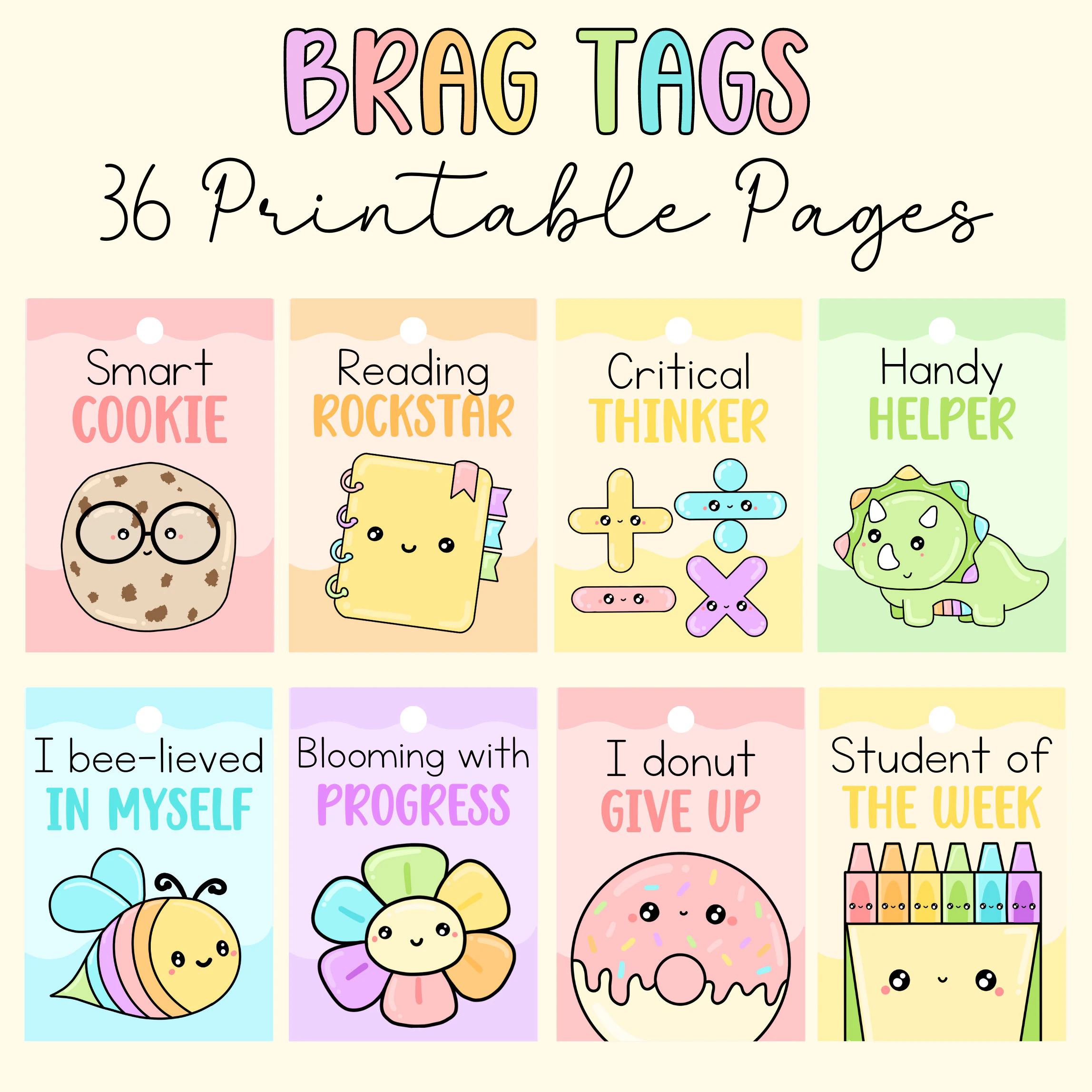 Digital Brag Tags Bright And Fun