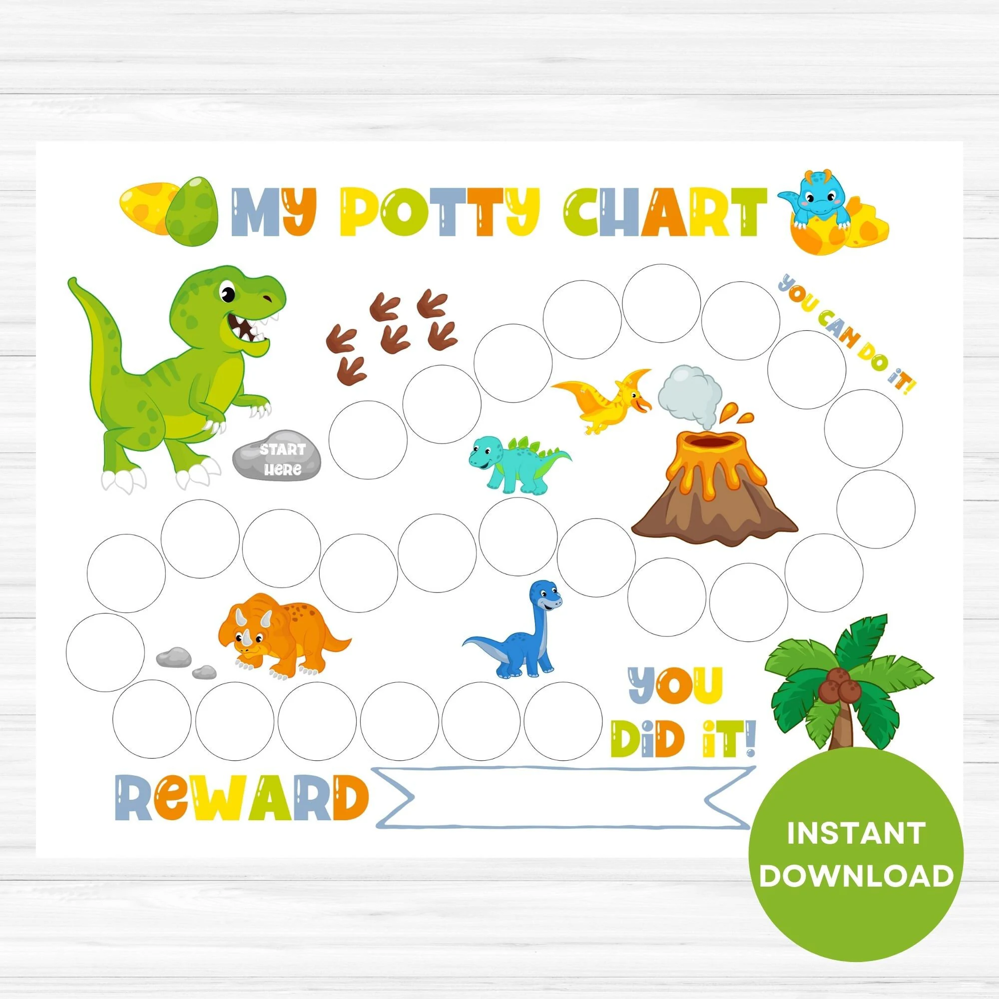 Dinosaur Potty Chart Printable Potty