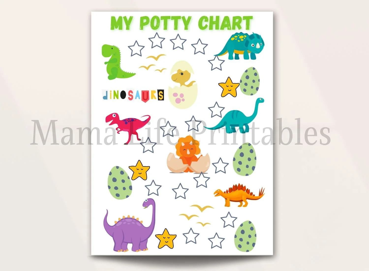 Dinosaur Potty Training Chart 1