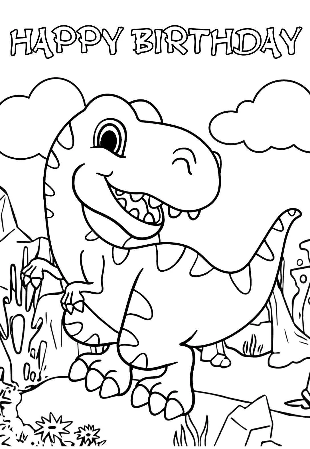 Dinosaur Printable Birthday Cards