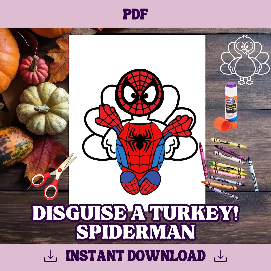 Disguise A Turkey Spiderman Template