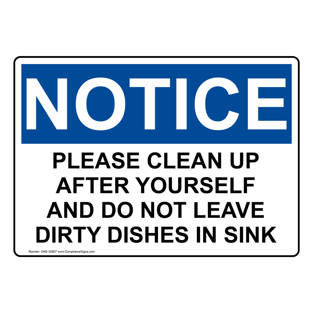 Dish Washing And Hygiene Signs