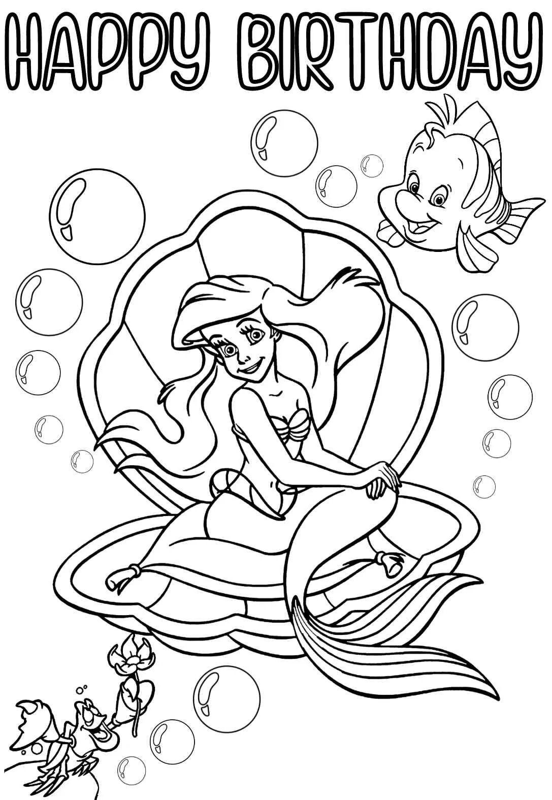 Disney Birthday Coloring Pages Cards