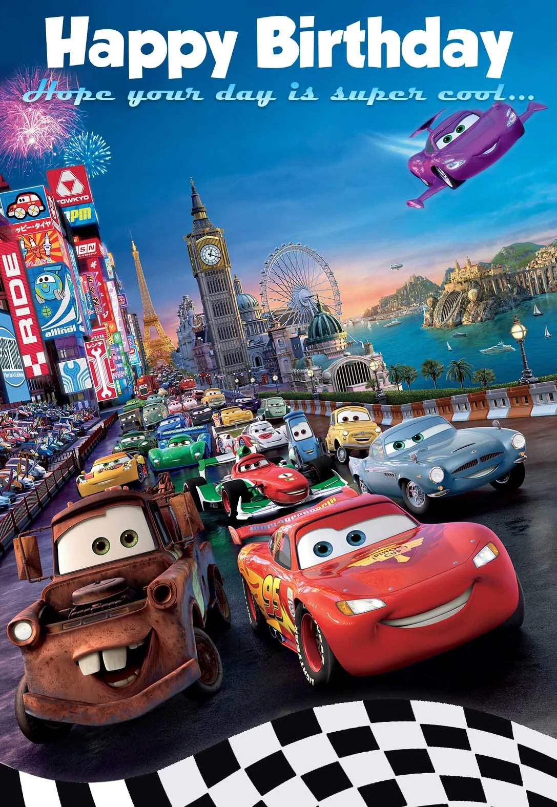 Disney Cars Printable Birthday Cards