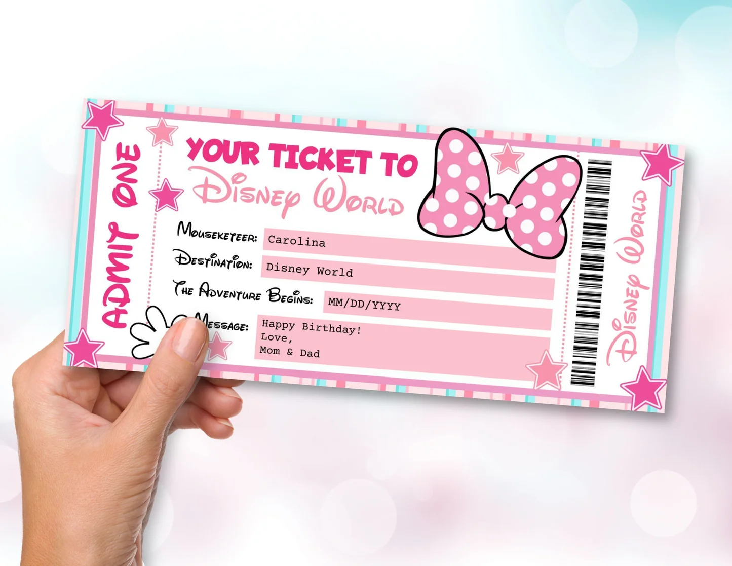 free disneyland ticket template