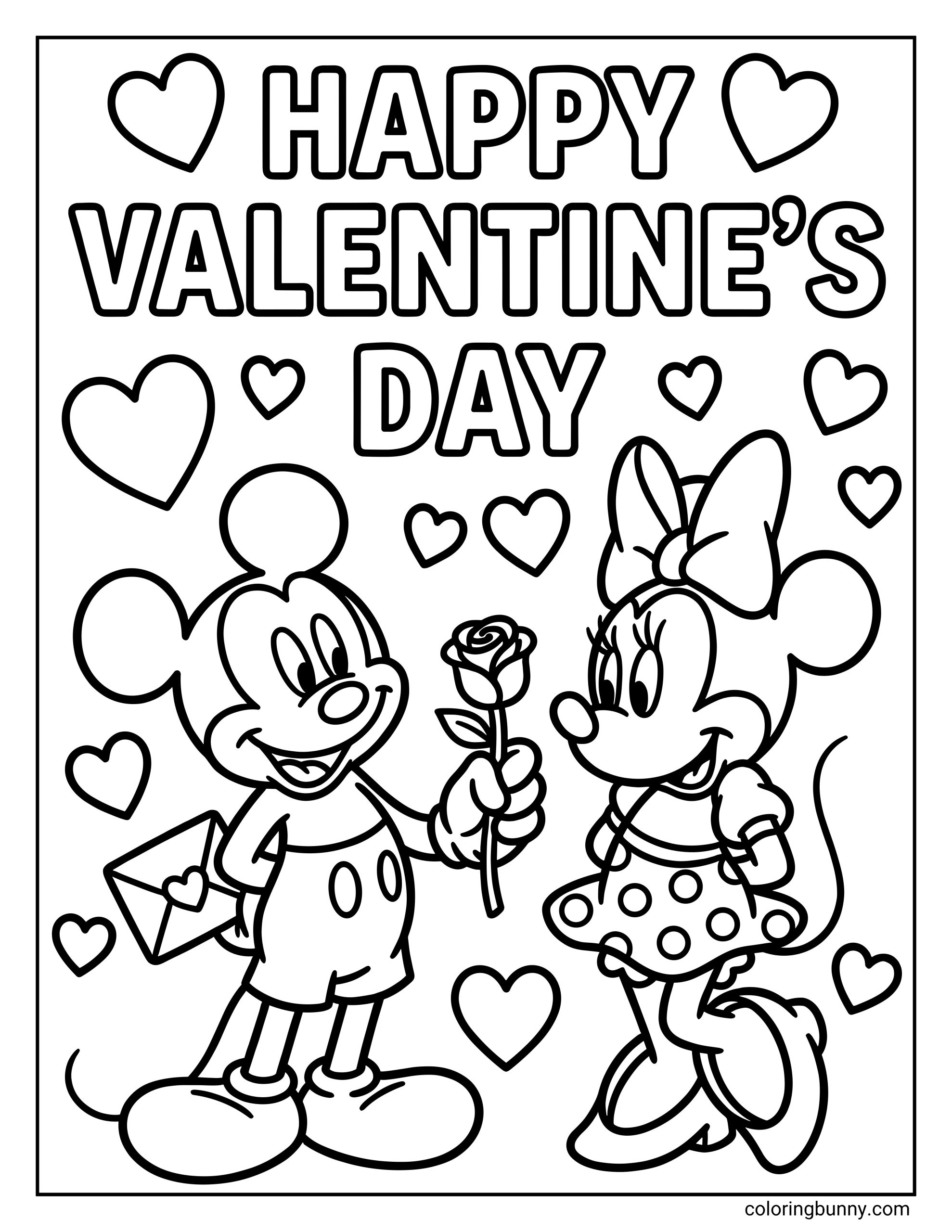 Disney Valentines Day Coloring Pages