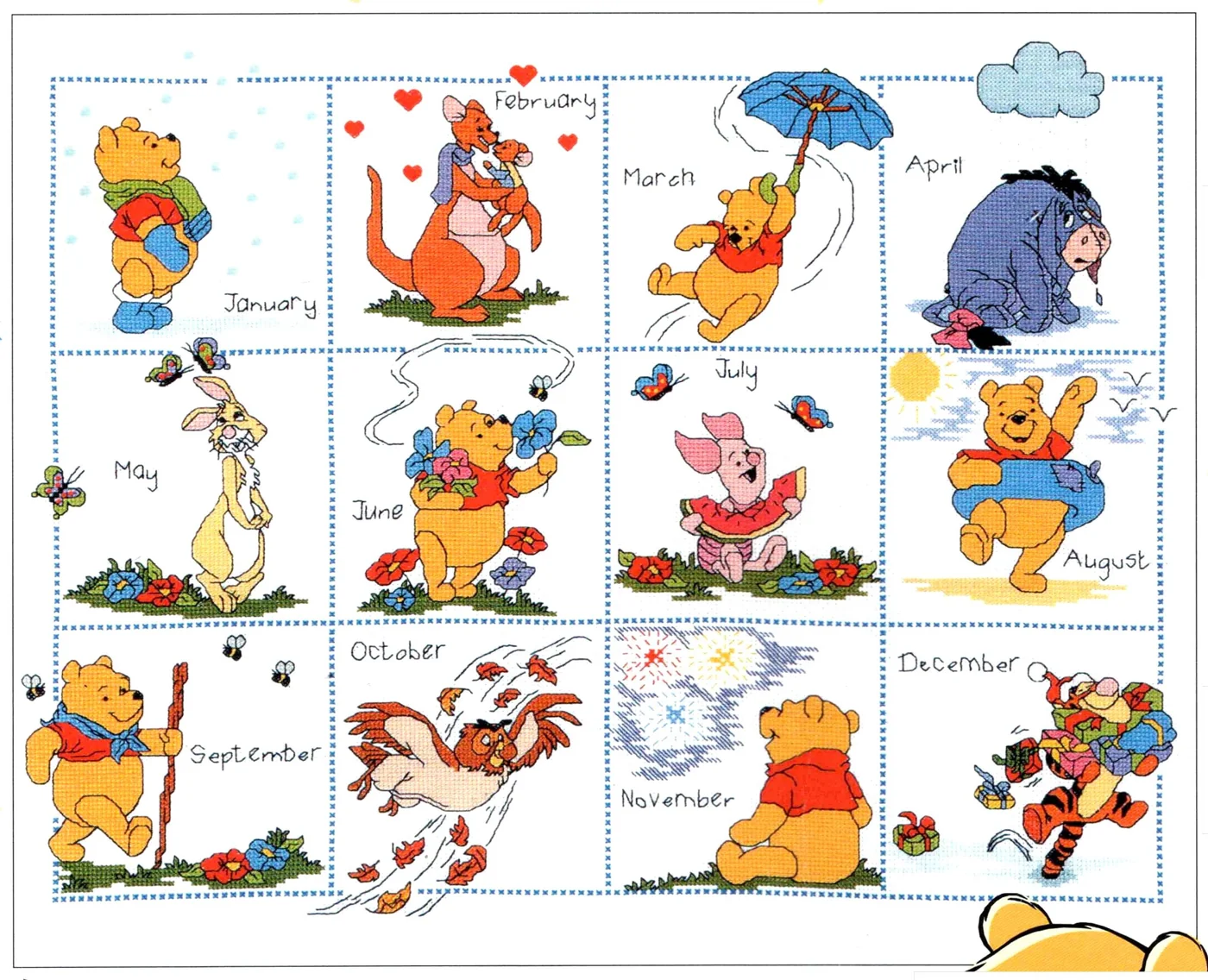 free printable winnie the pooh cross stitch patterns
