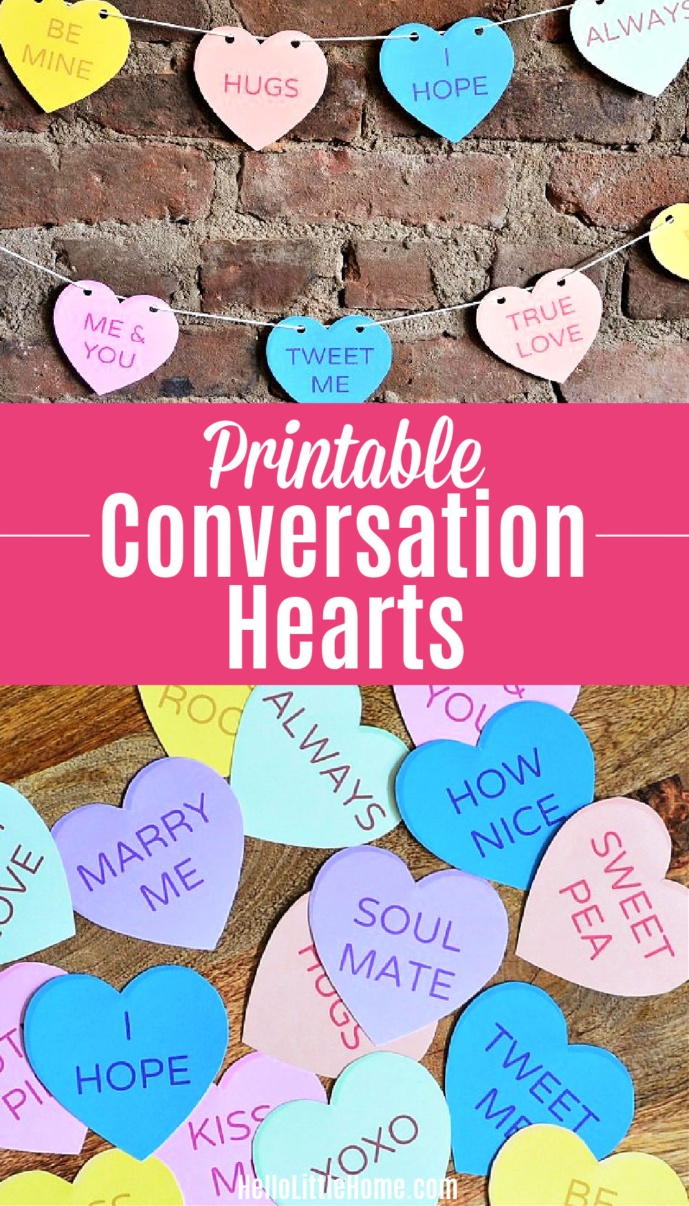 Diy Conversation Heart Banner With Free Printables